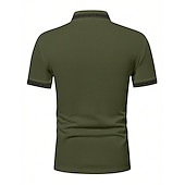 preiswerte Klassisches Poloshirt für Herren-Herren Poloshirt Polos mit Knöpfen Casual Sport Kargen Kurzarm Modisch Basic Farbblock Patchwork Sommer Regular Fit Schwarz Armeegrün Burgunderrot Marinenblau Beige Poloshirt