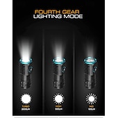 abordables Lampes de poche-Lampe de poche à pouce monstre à trois yeux 2000lm, mini flash super puissant 20w avec batterie rechargeable 1500mah, lampe de secours usb type-c p50