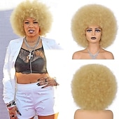 economico Parrucche da festa-parrucche afro rosse per donne nere parrucca senza colla da indossare e andare da 10 pollici parrucche afro ricce parrucche sintetiche color borgogna per feste quotidiane costume cosplay uso