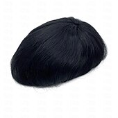 voordelige Stukken en toupetjes van echt haar-haarstukken en pruiken menselijk haar mannen toupet mono kant met npu rond kantsystemen maat 7x9 inch 6&#039;&#039;lengte 1b 6x8 7x9 8x10