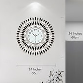 baratos decoração de parede de metal-Grande relógio de parede de metal decorativo silencioso não-ticking grandes relógios modernos decorações para casa para sala de estar quarto sala de jantar escritório