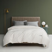 economico 100% cotone-Copripiumino 100% cotone, lenzuolo piano, lenzuolo con angoli, combinazione libera, set di biancheria da letto in raso a 300 fili, copripiumino di qualità premium, federa, collezione letto grigio,