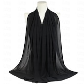 baratos Islâmico Arábico-Mulheres Xales lenços de hijab Árabe árabe muçulmano Ramadã Côr Sólida Adulto Xale
