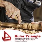 economico Attrezzi di misurazione-Righello di misurazione multiangolo 3D, goniometro quadrato per la lavorazione del legno in lega di alluminio da 45/90 gradi, righello per linee di disegno, righello triangolare per mitra, strumento di misurazione del layout ad alta precisione per ingegne