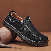 preiswerte Herrenpantoletten &amp; -slipper-Braune Slipper aus Kunstleder für Herren mit seitlichem Reißverschluss und handgenähten Details – bequeme Freizeitschuhe für die Arbeit, Reisen und den Alltag