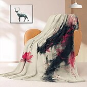 abordables Mantas de cama-Manta con estampado floral, mantas de franela, cálidas, regalos para todas las estaciones, manta grande