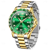 abordables Montres à quartz-Montre homme OLEVS à quartz minimaliste mode décontractée lumineuse calendrier étanche en acier