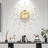 olcso fém fali dekoráció-nagy falióra virágos fém dekoratív csendes nem ketyeg nagy órák modern lakberendezés nappaliba hálószoba étkező iroda