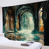 levne krajinářský gobelín-fantazie dům závěsný gobelín nástěnné umění velký gobelín nástěnná malba výzdoba fotografie pozadí přikrývka opona domácí ložnice dekorace obývacího pokoje