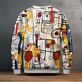 economico Schema Geometrico-Per uomo Graffiti Felpe Maglia Maglione Manica Lunga Felpa Girocollo Moda Quotidiano Casual Stampa 3D Abbigliamento casual alla moda Uscire Stampa 3D Primavera &amp; Autunno