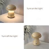 abordables Lampes de table-Lampe led champignon rechargeable, veilleuse de table créative, veilleuse de chevet, interrupteur tactile, lumière d&#039;ambiance, cadeau