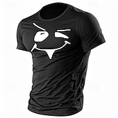 Недорогие Мужские футболки с 3D принтами-Муж. Смешной Футболка Полиэстер С короткими рукавами Графика Рубашка Армейский зеленый / Оливковый Армейский зеленый + черный Черный 1 Удобная футболка Для спорта и активного отдыха Праздники