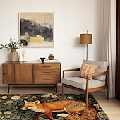 levne Koberce na plochu-inspirovaný william morris fox area kobereček kuchyňská podložka neklouzavá olejivzdorná podlahová podložka obývací pokoj koberec vnitřní venkovní podložka dekorace ložnice koupelna podložka vchod