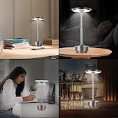 abordables Lampes de table-lampe de table tout en aluminium rgb télécommande charge tactile lampe en forme de i led protection des yeux bar lampe de table chambre atmosphère lumière veilleuse