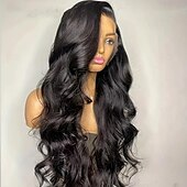 economico Parrucche lace front capelli veri-parrucche di capelli umani in pizzo pieno con parte libera parrucca in pizzo ondulato al 150% di densità per le donne