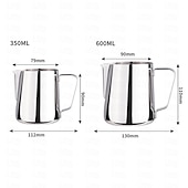 economico Serie Prima-brocca per schiuma di latte, brocca per vapore espresso da 350/600 ml, pentola a vapore per caffè espresso in acciaio inossidabile cappuccino latte art barista pentola a vapore per latte