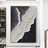 economico Quadri astratti-dipinto a mano dipinto con texture nera dipinto fatto a mano astratto in bianco e nero dipinto in bianco e nero arte della parete dipinto in bianco e nero con texture decorazioni per la casa pronto da