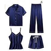 billiga Kigurumi-Vuxna Ensfärgat Pyjamas Nattkläder Onesie-pyjamas Kigurumi pyjamas Pyjamas För Dam Dagliga kläder Tecknad serie