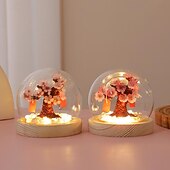 abordables 123496-Bricolage fait à la main cerisier fleur arbre fleur de pêche veilleuse créative lumière ambiante chambre confortable ornements décoratifs