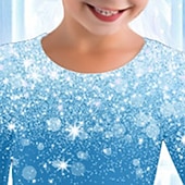cheap 3D Cartoon Dress-Girls&#039; 3D Cartoon Princess Dress Long Sleeve 3D Print Spring Fall Vacation Sports &amp; Outdoor Daily Cute Casual Beautiful Kids 3-12 Years Casual Dress A Line Dress Above Knee Regular Fit