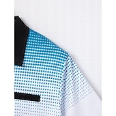  Homme Polo Occasionnel Travail Col Rabattu Manches courtes Points Ronds Imprimé Floral Basique Été Coupe Ample Blanche Marine foncé Polo