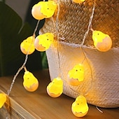 お買い得  イースターライト-イースターエッグストリングライト 1.5 メートル 10LED 卵ウサギひよこ LED 妖精ストリングライトバッテリー駆動イースターヤードパーティー屋内屋外ホームデコレーション