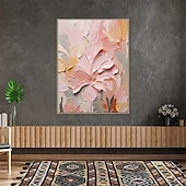 voordelige Olieverfschilderijen-met de hand geschilderd 3D bloem olieverfschilderij op canvas handgemaakte romige getextureerde muur kunst abstracte bloemen schilderij kunst voor woonkamer muur kunst cadeau voor haar madeliefje