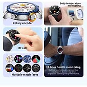 abordables Relojes inteligentes-Reloj inteligente x100 para hombres con llamada Bluetooth, reloj de pulsera con pantalla grande de 1,43 pulgadas, ECG, control de la salud y la glucosa en sangre, reloj inteligente deportivo para