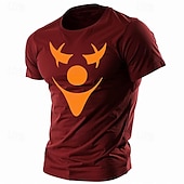 Недорогие Мужские футболки с 3D принтами-Муж. Смешной Футболка Полиэстер С короткими рукавами Графика Рубашка Армейский зеленый / Оливковый Армейский зеленый + черный Черный 1 Удобная футболка Для спорта и активного отдыха Праздники