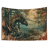cheap Animal Tapestries-Vintage Dragon Hanging Tapestry Wall Art Large Tapestry Mural Decor Photograph Backdrop Blanket Curtain Home Bedroom Living Room Decoration