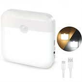 cheap Sensor Night Lights-USB Rechargeable Motion Sensor LED Night Light Rechargeable Dual Color (Warm White And White) PIR Motion Sensor Light for Wardrobe Bedroom Kitchen Stairs Cabinets Hallways Lighting