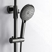 abordables Grifos de ducha-Sistema ducha / Válvula mezcladora termostática Conjunto - Alcachofa incluida Ducha de chorro múltiple Cascada Moderno Galvanizado Apertura Externa Válvula Cerámica Bath Shower Mixer Taps