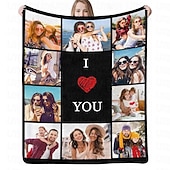 cheap Personalized Textiles-Customized Blanket Customized Blanket Blankets Personalized Gifts For Your Loves women/men present Personalized Valentine Gift Custom Made