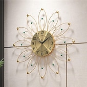 olcso fém fali dekoráció-nagy falióra virágos fém dekoratív csendes nem ketyeg nagy órák modern lakberendezés nappaliba hálószoba étkező iroda