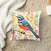cheap Animal Style-Spring Birds 1PC Throw Pillow Covers Multiple Size Coastal Outdoor Decorative Pillows Soft  Cushion Cases for Couch Sofa Bed Home Decor