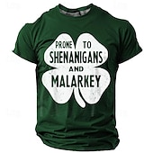 halpa St. Patrick&amp;#39;s Day -t-paidat-Pyhä Patrick Miesten Kuvitettu Neliapila apila Altis Shenanigansille ja Malarkeylle Onnekas irlantilainen T-paita Lyhythihainen T-paita 3D-tulostus Tiukka pyöreä kaula-aukko Paita Päivittäin