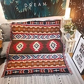 billiga Filtar och plädar-etniska bohemiska mexico filtar utomhus strand picknick filt randig boho linne säng filtar rutig soffa mattor resematta tofsar