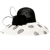 billige Partyhatter-hatter lin sinamay bowler / cloche hatt solhatt sinamay hatt bryllup teselskap elegant bryllup med fjær blomstret hodeplagg hodeplagg
