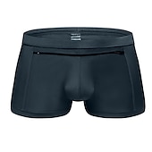 cheap Men&#039;s Boxer Swim Trunks-Men&#039;s Boxer Swim Shorts Beach Shorts Going out Weekend Soft Comfortable Elastic Waist Zipper Pocket Plain Short Gymnatics Casual Activewear Lake blue Black