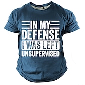 olcso Vicces férfi pólók-Férfiak irónikus grafikus betűs póló rövid ujjú póló 3D nyomtatott kerek nyakú ing napi tervező hétköznapi sportos szabadtéri nyaralás kimenő fekete tengerészkék katonai zöld tavaszi és nyári