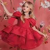 cheap Flower Girl&#039;s Dresses-Kids Girls&#039; Flower Girl Dress Party Dress Solid Color Sleeveless Performance Wedding Party Mesh Princess Sweet Mesh Mid-Calf Sheath Dress Tulle Dress Flower Girl&#039;s Dress Summer Spring Fall 4-13 Years
