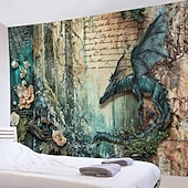 cheap Animal Tapestries-Vintage Dragon Hanging Tapestry Wall Art Large Tapestry Mural Decor Photograph Backdrop Blanket Curtain Home Bedroom Living Room Decoration