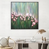 cheap Oil Paintings-Hand painted Beauty Flowers Bloom In Spring Abstract Oil Painting hand painted Wall Art painting Home Decor Picture Modern artwork pciture On Canvas 100% Handpainted oil painting