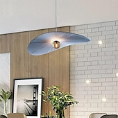 abordables Éclairages circulaires-Lampe suspendue LED couleur de lumière chaude, design rond, luminaire suspendu en tissu, style nordique moderne, lampes suspendues pour salle à manger, chambre à coucher, 110-240v