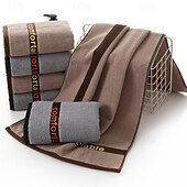 economico Set di asciugamani-Asciugamani viso assorbenti in cotone 100%, coppia di asciugamani in cotone da uomo addensati, asciugamani altamente assorbenti per bagni, palestre, hotel e spa, telo da bagno in tinta unita