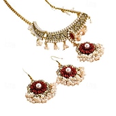 お買い得  アクセサリーとその他-ネックレス イヤリング ネックレス イヤリング・ピアス レトリ／ヴィンテージ ボヘミアンスタイル ボヘミアン 合金 用途 コスプレ 女性用 コスチュームジュエリー ファッションジュエリー