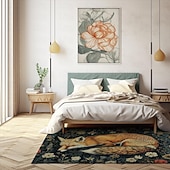 levne Koberce na plochu-inspirovaný william morris fox area kobereček kuchyňská podložka neklouzavá olejivzdorná podlahová podložka obývací pokoj koberec vnitřní venkovní podložka dekorace ložnice koupelna podložka vchod