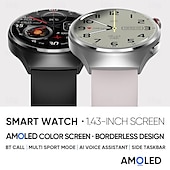 Χαμηλού Κόστους Smartwatch-696 MT26 Εξυπνο ρολόι 1.43 inch Έξυπνο ρολόι Bluetooth ΗΚΓ + PPG Βηματόμετρο Υπενθύμιση Κλήσης Συμβατό με Android iOS Γυναικεία Άντρες Κλήσεις Hands-Free Υπενθύμιση Μηνύματος IP 67 Θήκη ρολογιού 47mm