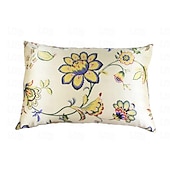 baratos Lençóis e fronhas-Fronha 100% seda amoreira 16 momme seda natural dupla face, capa de fronha com estampa floral de 1 peça com fecho de zíper oculto, cuidados de beleza hipoalergênicos