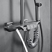 economico Rubinetti doccia-Sistema doccia / Valvola miscelatrice termostatica Impostato - Docetta inclusa Doccia multi spray Moderno Galvanizzato Esterno Valvola in ceramica Bath Shower Mixer Taps